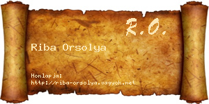Riba Orsolya névjegykártya